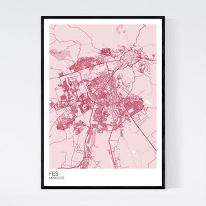 Fes City Map Print