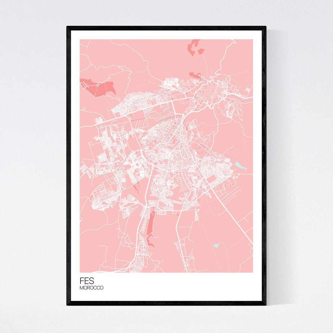 Fes City Map Print