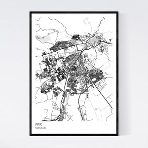 Fes City Map Print