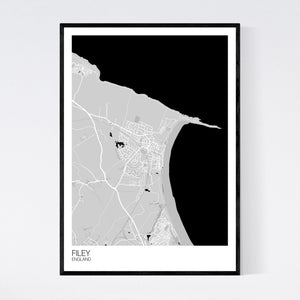 Filey Town Map Print