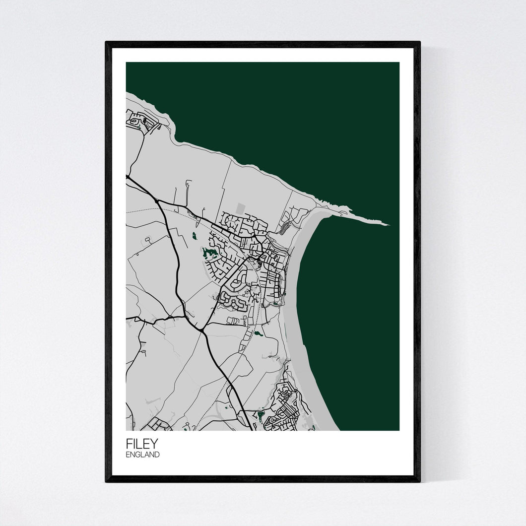 Filey Town Map Print