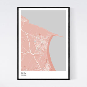Filey Town Map Print