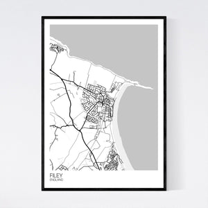 Filey Town Map Print
