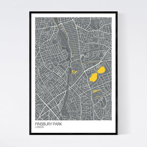 Finsbury Park Neighbourhood Map Print