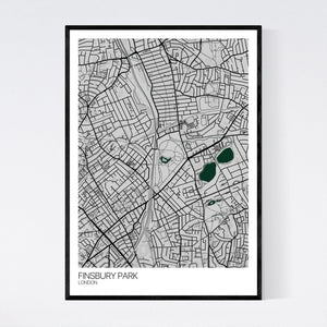 Finsbury Park Neighbourhood Map Print