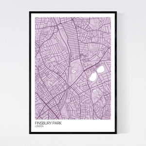 Finsbury Park Neighbourhood Map Print