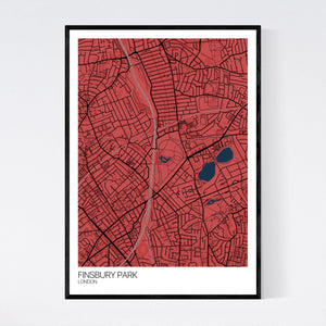 Finsbury Park Neighbourhood Map Print