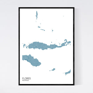 Flores Island Map Print