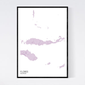 Flores Island Map Print
