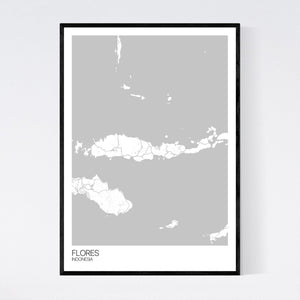 Flores Island Map Print