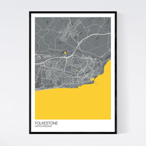 Folkestone City Map Print