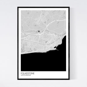 Folkestone City Map Print