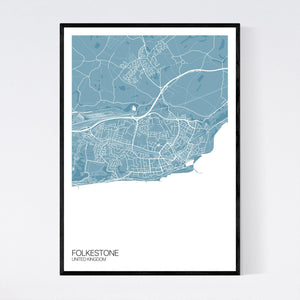 Folkestone City Map Print