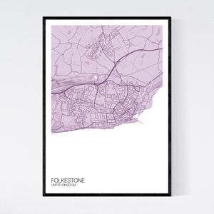 Folkestone City Map Print