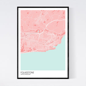 Map of Folkestone, United Kingdom