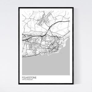 Folkestone City Map Print