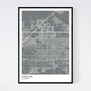 Fontana City Map Print