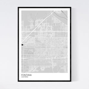 Fontana City Map Print