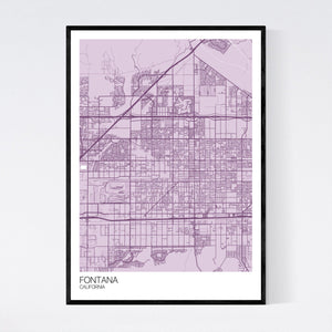 Fontana City Map Print