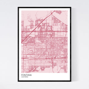 Fontana City Map Print