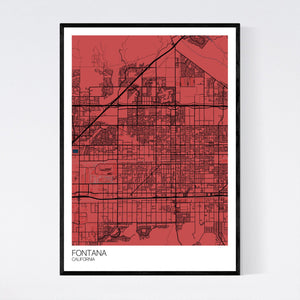 Fontana City Map Print