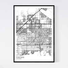 Load image into Gallery viewer, Fontana City Map Print