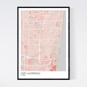 Fort Lauderdale City Map Print