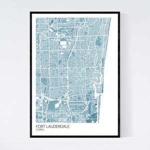 Fort Lauderdale City Map Print