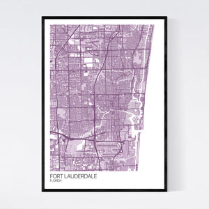 Fort Lauderdale City Map Print