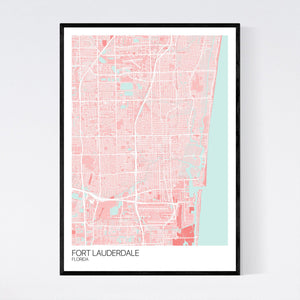 Fort Lauderdale City Map Print