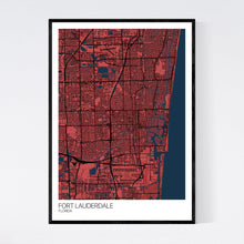 Load image into Gallery viewer, Fort Lauderdale City Map Print