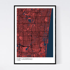 Fort Lauderdale City Map Print