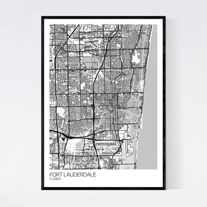 Fort Lauderdale City Map Print