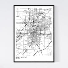 Load image into Gallery viewer, Fort Wayne City Map Print