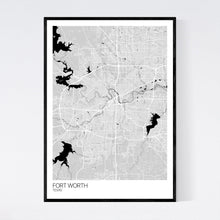 Load image into Gallery viewer, Fort Worth City Map Print