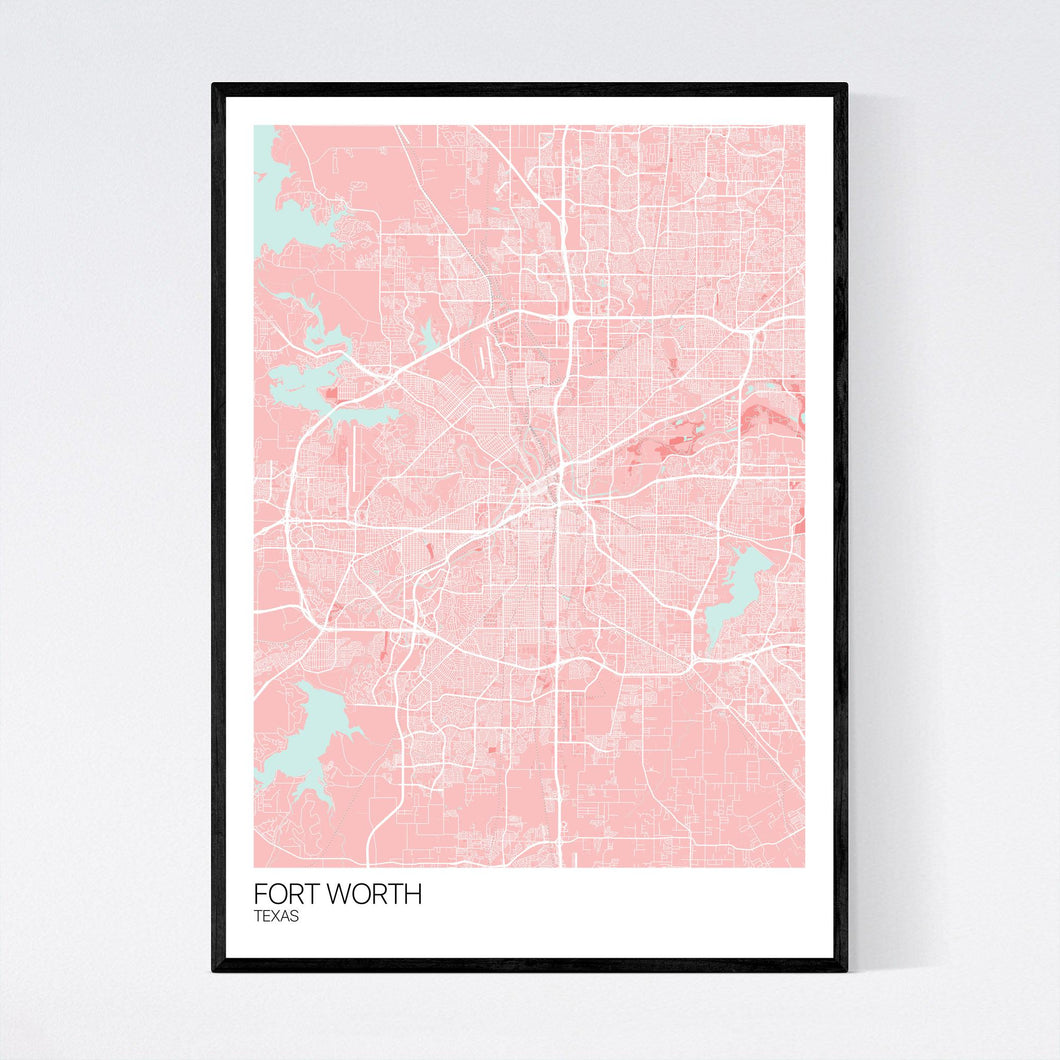 Fort Worth City Map Print