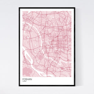 Foshan City Map Print