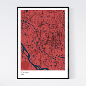 Foshan City Map Print