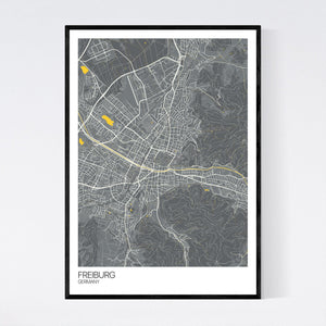 Freiburg City Map Print