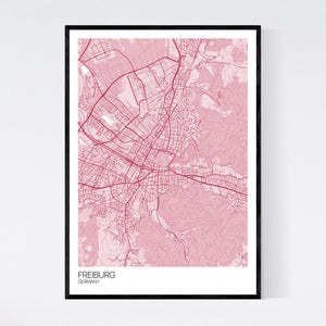 Freiburg City Map Print