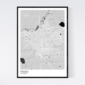 Fresno City Map Print