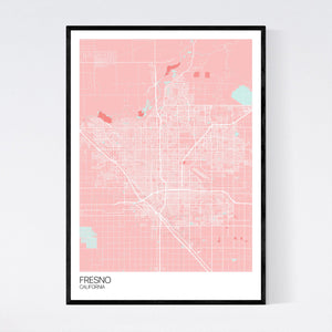 Fresno City Map Print