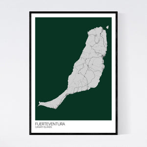 Fuerteventura Island Map Print