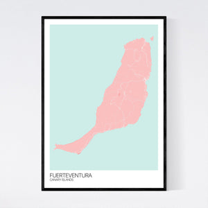 Fuerteventura Island Map Print