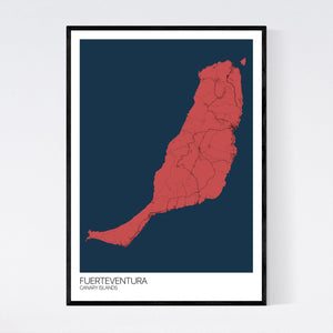 Fuerteventura Island Map Print