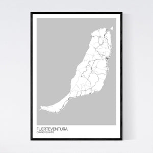 Fuerteventura Island Map Print
