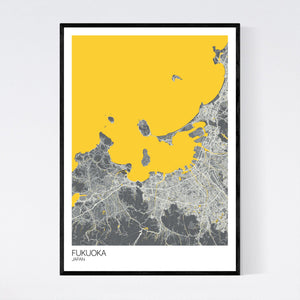 Fukuoka City Map Print