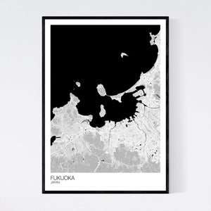 Fukuoka City Map Print