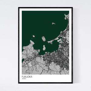 Fukuoka City Map Print