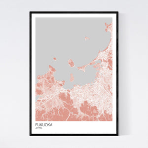 Fukuoka City Map Print